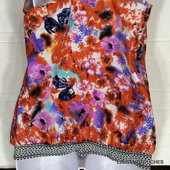 LOT of 2 Lands' End Blouson Tank Swim Top Women 12 Padded Cups Swimwear L - Picture 7 of 14